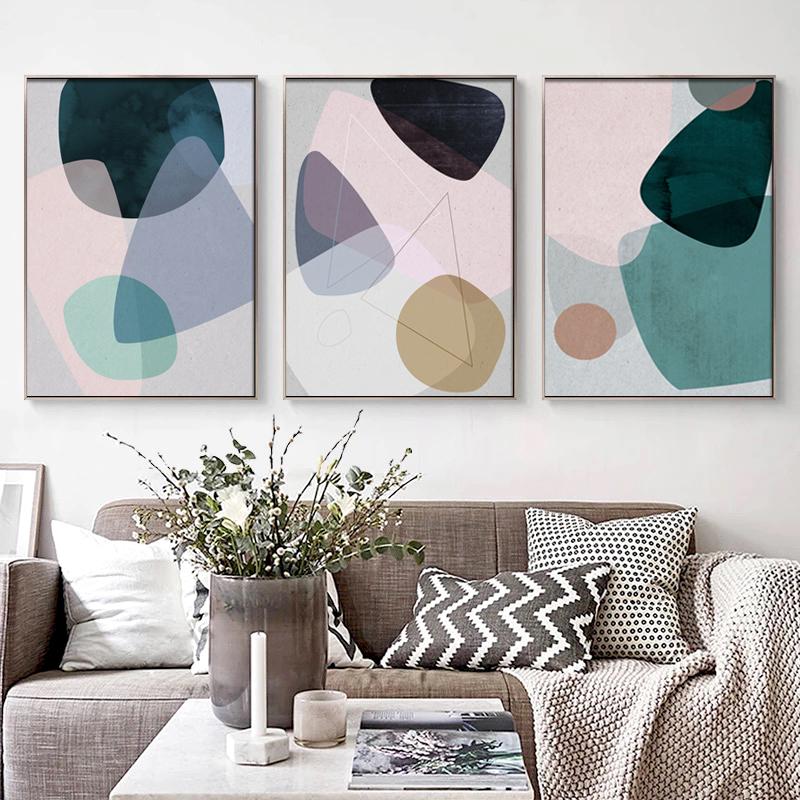Nordic Abstract geometry Wall Art Canvas Poster and Print Canvas Painting color Decorative Picture for Living Room Home Decor
