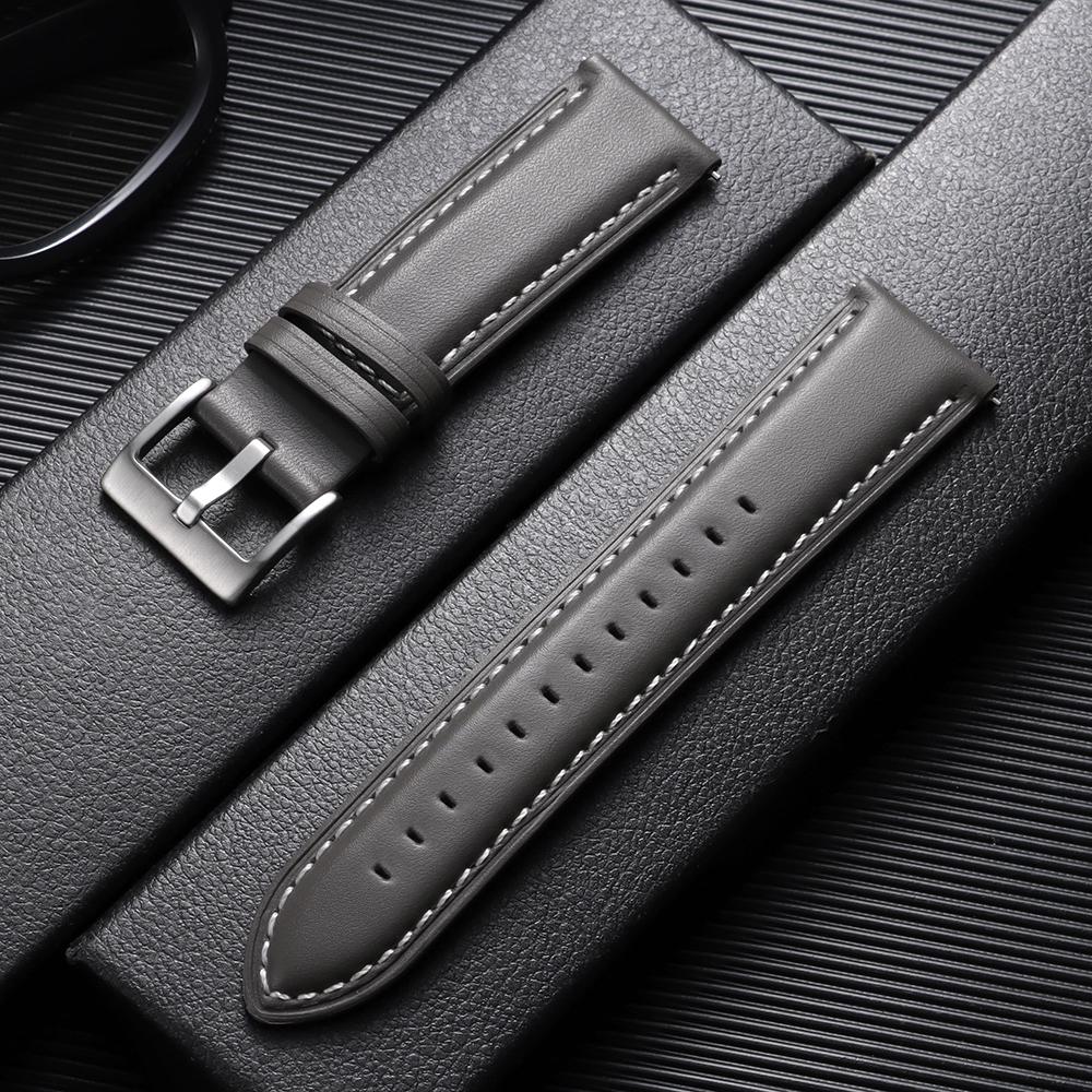Top-grain Calfskin Leather Watch Band Quick Release 18mm 20mm 22mm Watch Straps Vintage Brown Black Cowhide Bands for Men Women