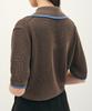 JUN BY JUN K V-Neck Collared Cotton Knit Top_Brown