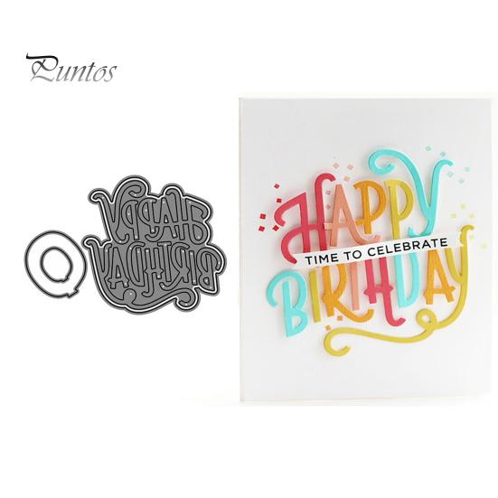 

Happy Birthday Letter Design Cutting Die DIY Greeting Card Model Template Mold