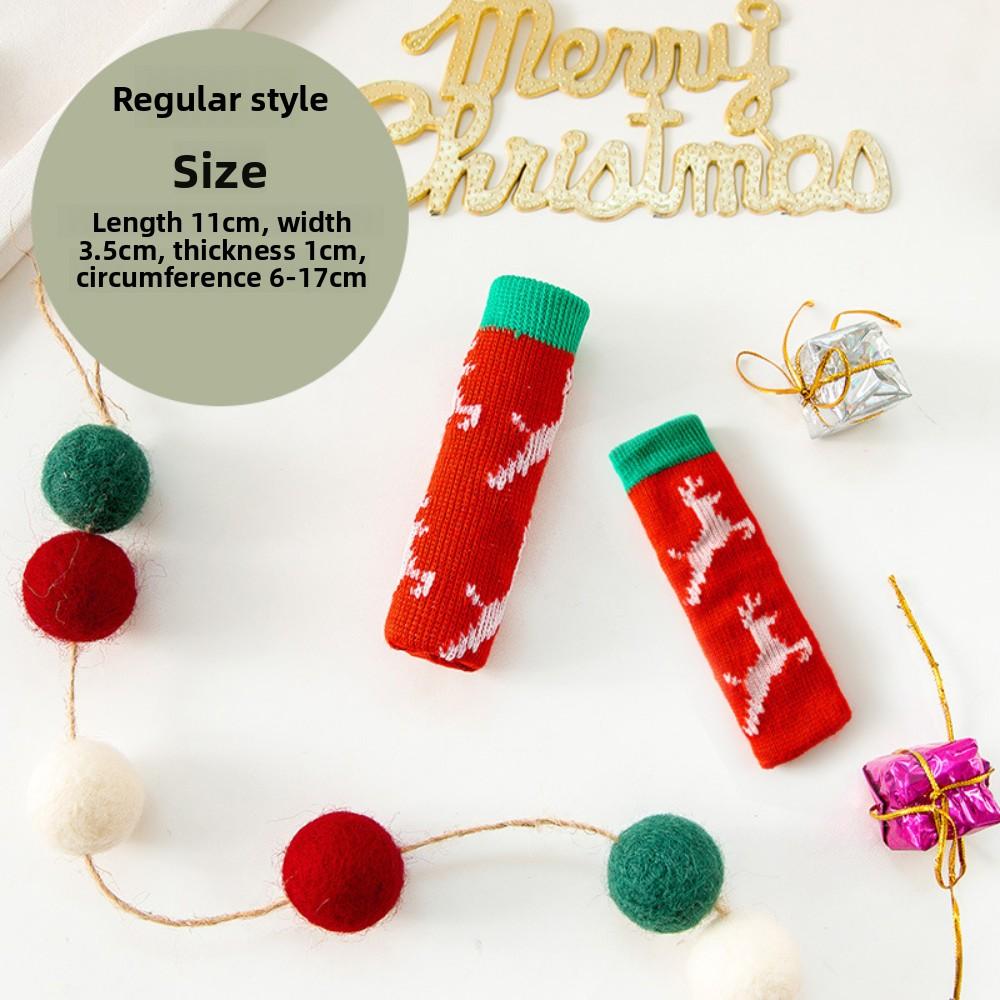 

4pcs Knitted Chair Leg Covers & Silicone Furniture Protectors – Anti-collision & Wear-resistant Pads Christmas