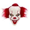 Theatrical Horror Mask Halloween Short Hair Clown Mask, Scary Joker Full Face Creepy Cosplay for Masquerade Party Costume Props