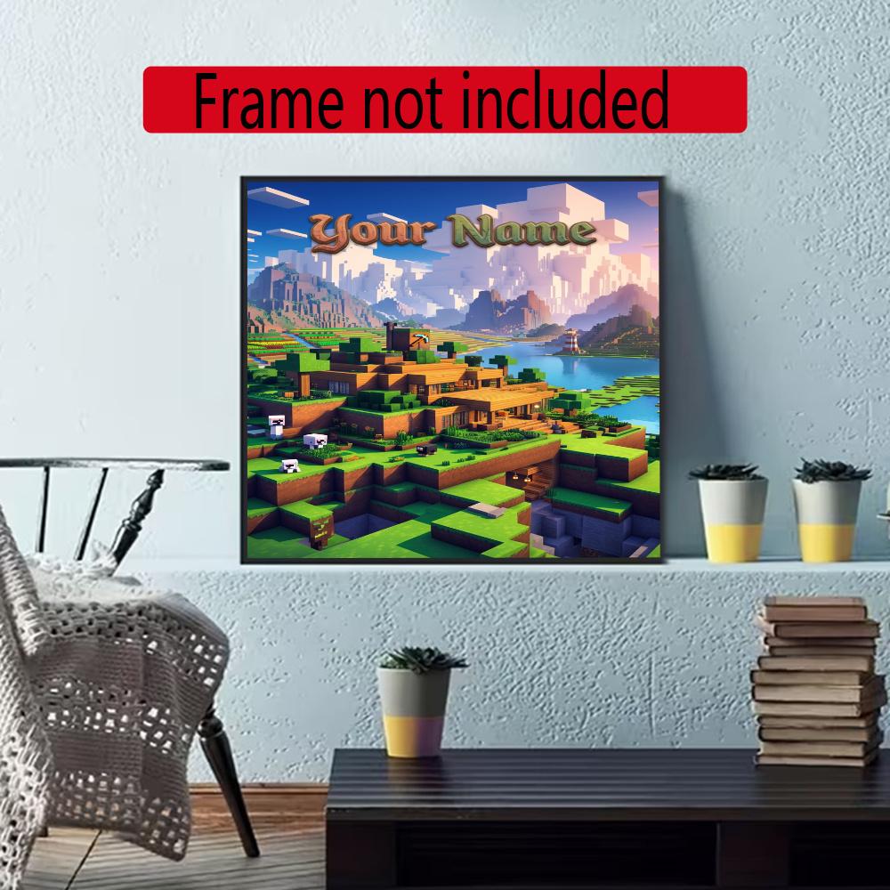 Minecraft Personalized Name Round Diamond Painting Kit Diamond Embroidery Painting Rhinestones Mosaic Frameless Handwork Decoration Arts