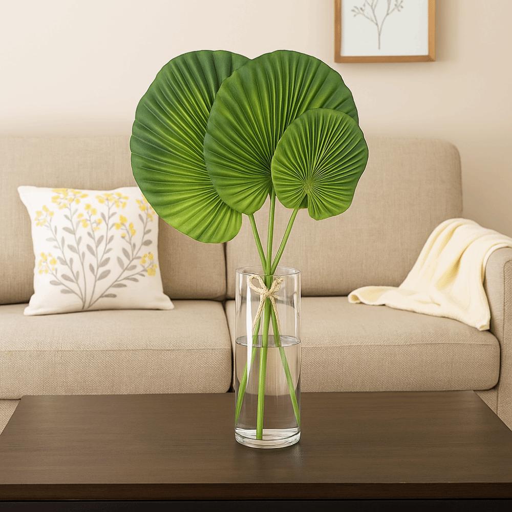 3PCS Acesorries Artificial Palm Leaves Green Fake Plant Vivid Simulation Leaf  Floral Arrangement