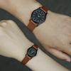 Leather Strap Quartz Watch Minimalist Classic Wristwatches Elegant Couples Watch  for Men