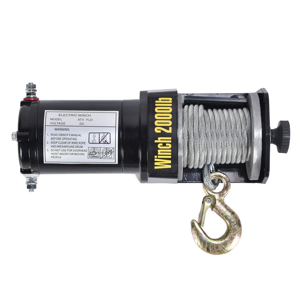 12V 2000LBS Elektrische Winde Stahldrahtseilzug Kranwinden-Controller-Kit mit Legierungshaken