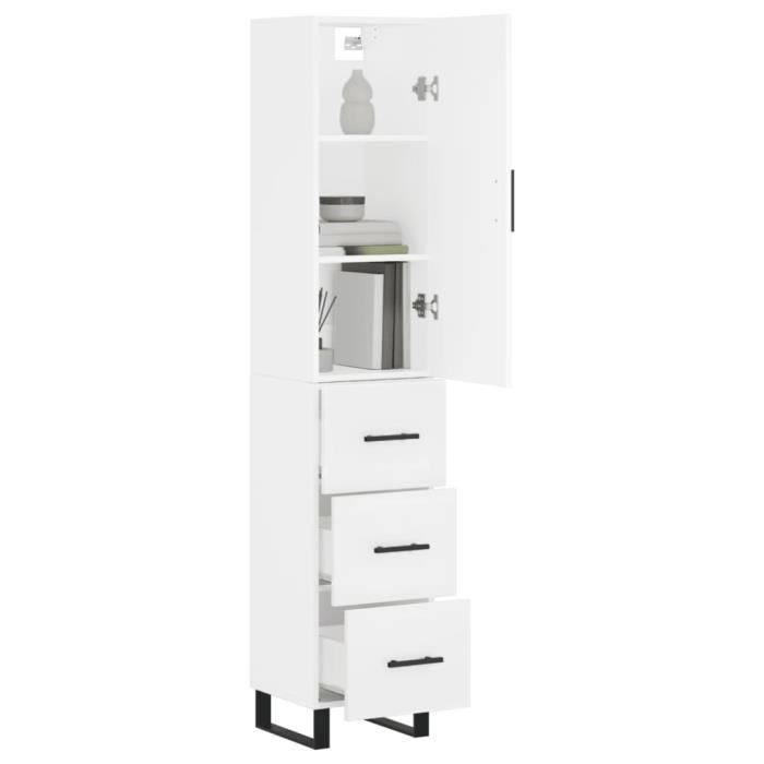 VidaXL Highboard White 34.5x34x180 Cm Engineered Wood 3198873