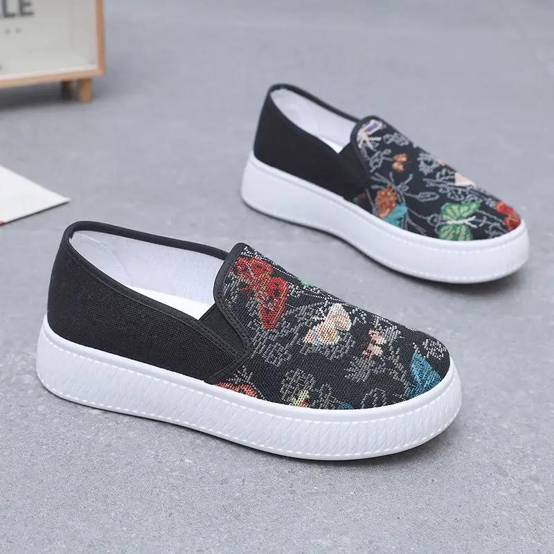 Fashion Korean Fashion Breathable Women's Canvas Shoes 2025 New In Stylish Deals High Quality Comfortable and Elegant 39 Ladies Footwear