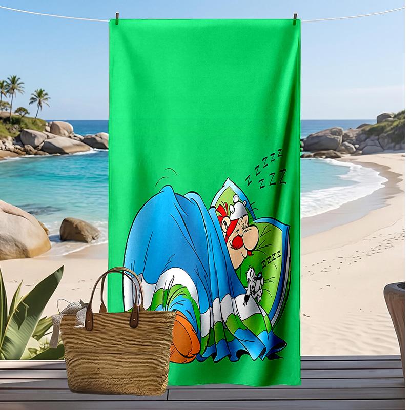 Asterix & Obelix Bedrucktes Schnelltrocknendes Strandtuch Super Saugfähiges Weiches Leichtes Handtuch für Pool Sommerreisen 70cmx140cm(27x55inch)
