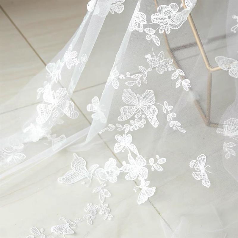 2/4/6 yarzi brodați dantelă material 3D aplicații fluture dantelă plasă brodat fire material DIY cusut voal perdea rochie