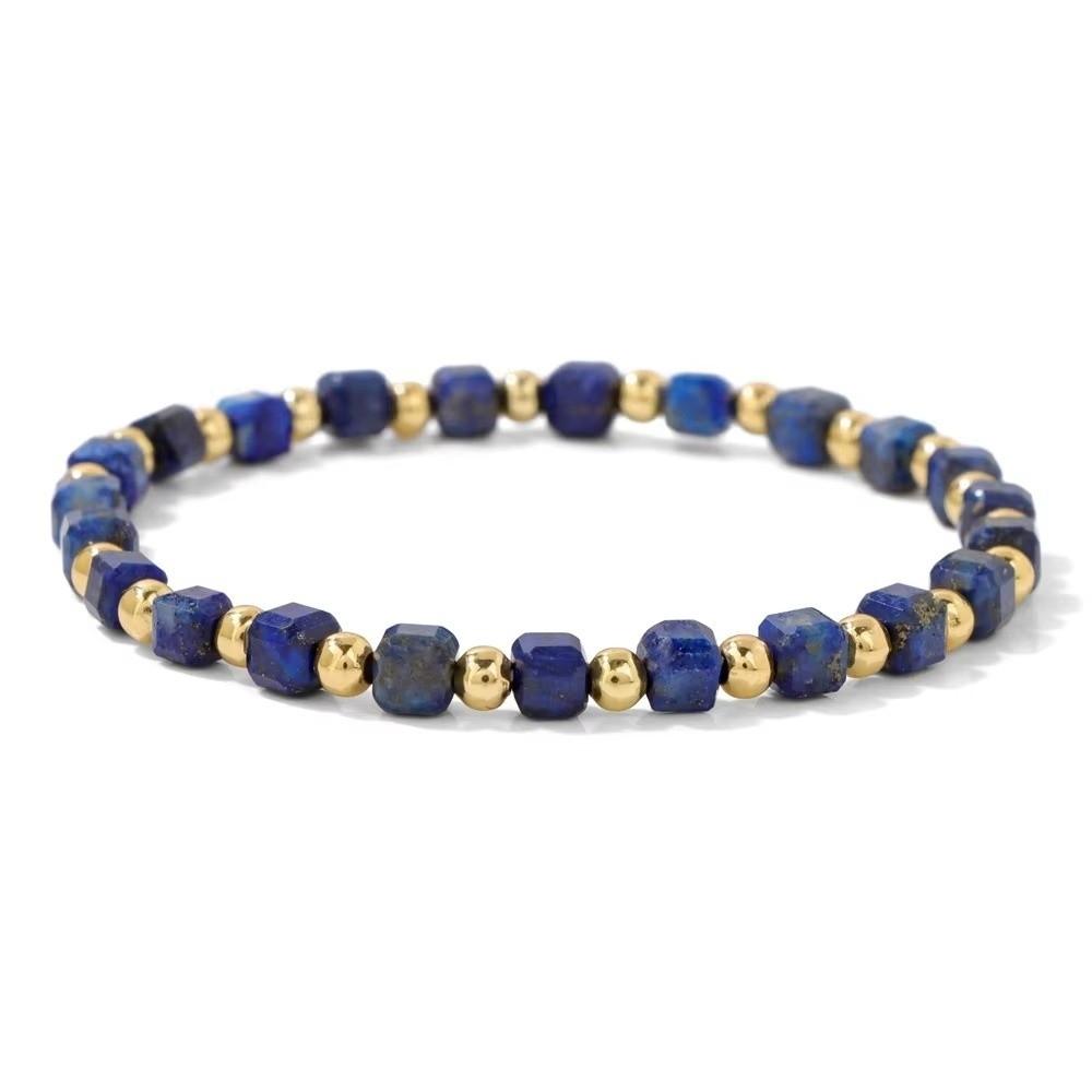 Boho Lapis Lazuli Tiger Eye Bracelets Faceted Natural Stone Square Cube Bracelet  Energy Jewelry