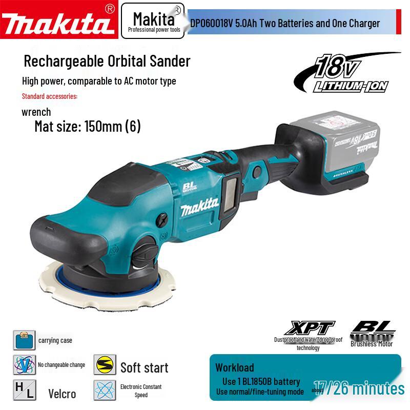 Makita Cordless Orbital Sander Polisher CN plug (adapter included)