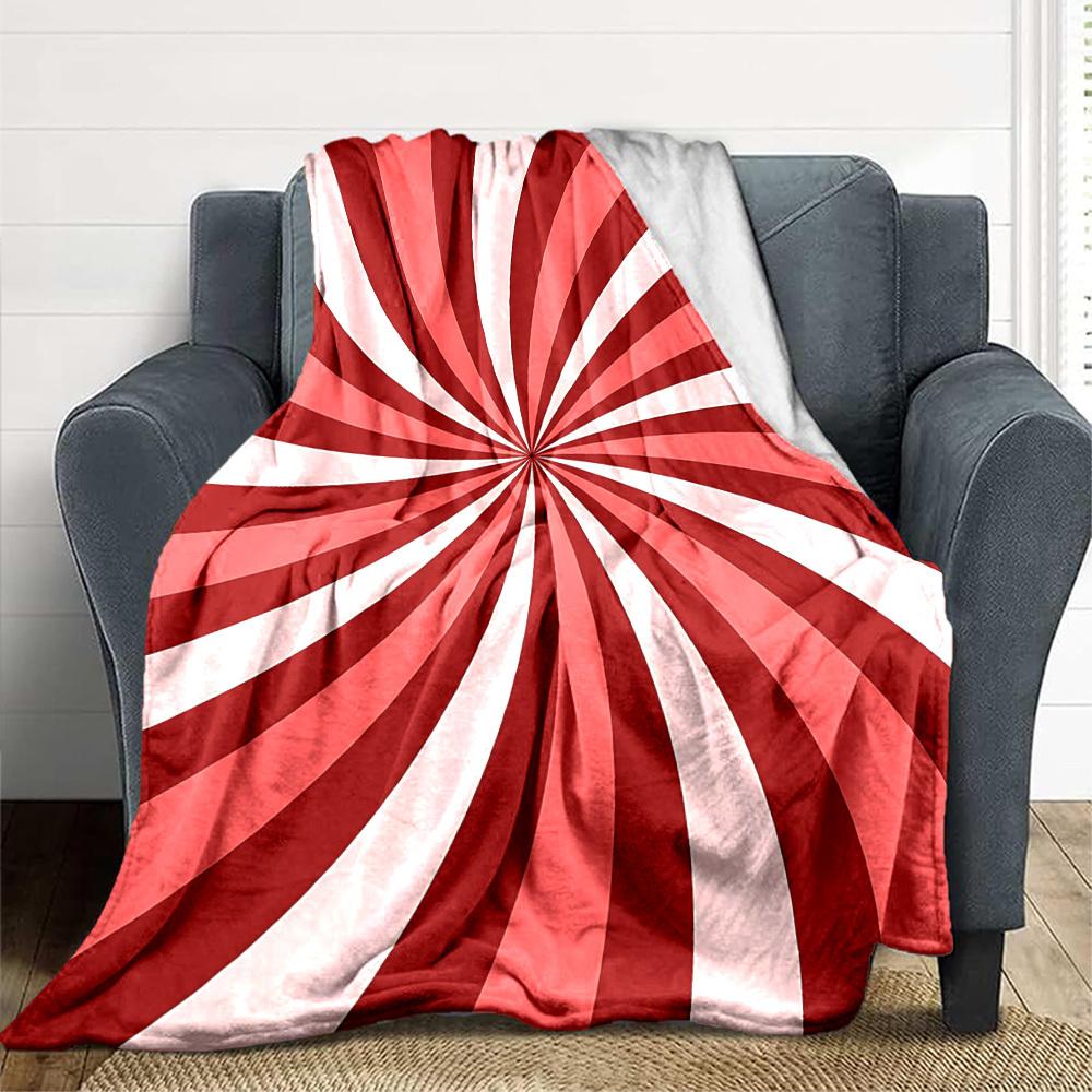 1pc Candy Swirl Lightweight Flannel Blanket, Comfortable and Warm Blanket, for Office and Camping Sofa Bed128