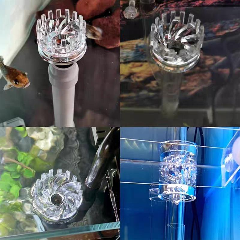 DIY Clear Aquarium Skimmer Acrylic Lily Pipe Spin Surface Inflow Outflow Water Plant Tank Filter Cleaning Fish Tank Accessories