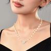 Designer Heart Chic Shaped Magnetic Pendant Necklace With Gorgeous Pearl Chain Women For