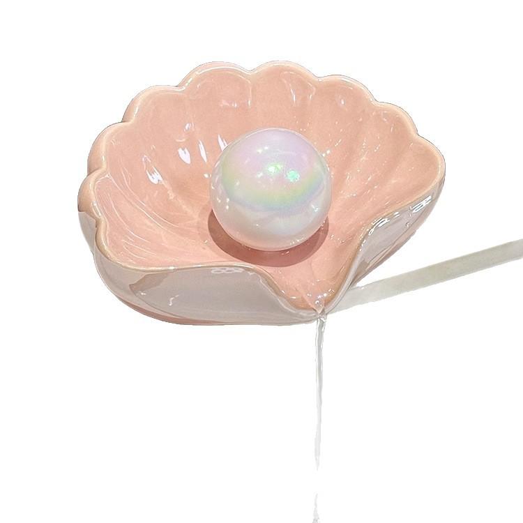 

1 шт. Розовая керамическая дренажная мыльница-подставка Креативная домашняя однотонная мыльница Шкатулка для драгоценностей Коробка для хранения Аксессуары для ванной комнаты розовый