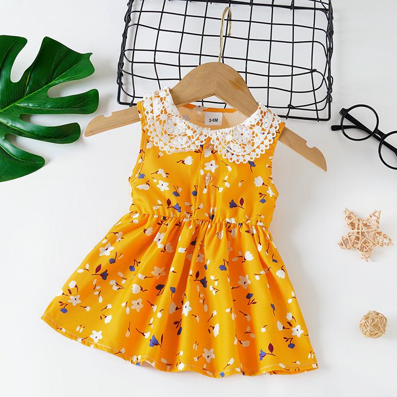Children s Floral Sleeveless Dress Summer Princess Dress for Girls 12-18M