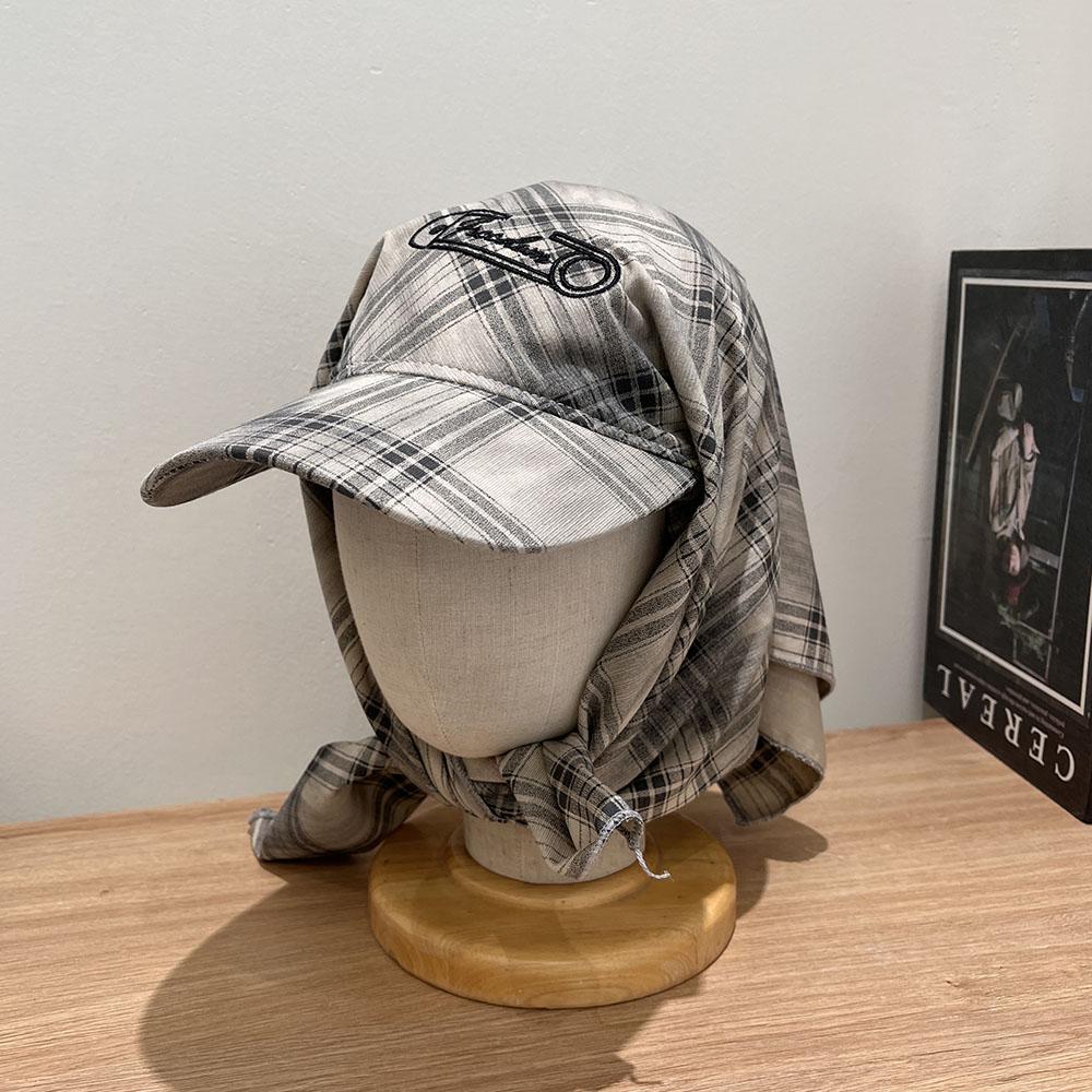 fashion colour plaid strap headscarf hats for women sunmmer seadise beach vacation sun protection fashion versatile sun hat