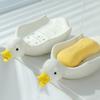 Self Draining Soap Dish Ceramic Duck Shape Soap Rack Cute   Toilet