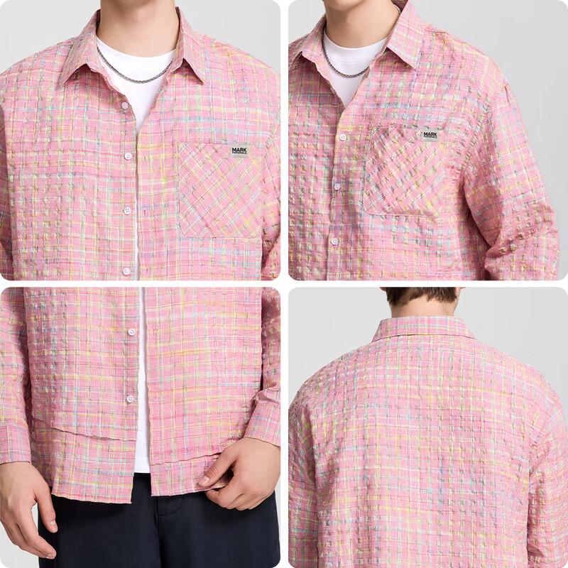 Mark Fairwhale Men's Retro Plaid Loose Fit Shirt Jacket