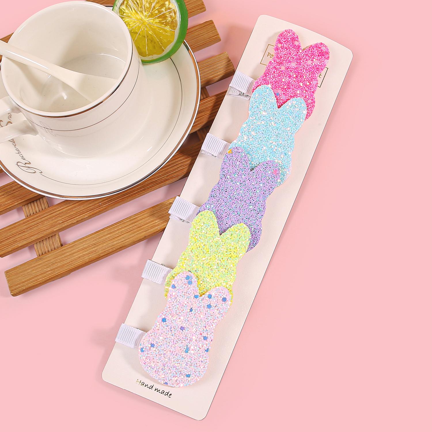 

5 шт./набор Банты на Пасху для девочек Заколки для волос Детские банты для волос с яйцами Заколки-кролики Зажимы Аксессуары для волос для вечеринки на Пасху