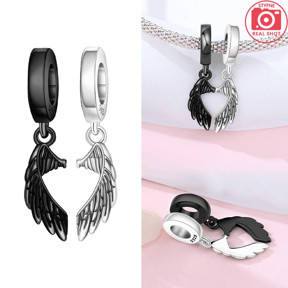 Original Copper Angel Wings Cross Church Jesus Pendant Tassel Heart Beads Fit Bracelet Women Jewelry Making Gift Diy