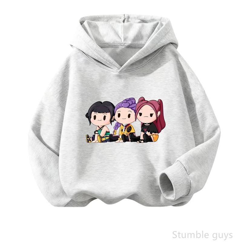 Modern Kpop Streetwear Hooded Sweatshirt Boys Girls Spring Fall Anime Printed Long Sleeve Hoodie Comfy Casual Outerwear 100