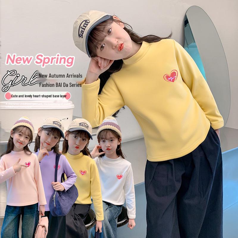 Flickors termiska baslager med halvhög hals - Mjukt, varmt underställ för höst och vinter