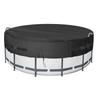 Round Pool Cover for 8/10/12ft Pools 210D Oxford Cloth Shields Against Debris Easy Attachment with Ropes for Stability