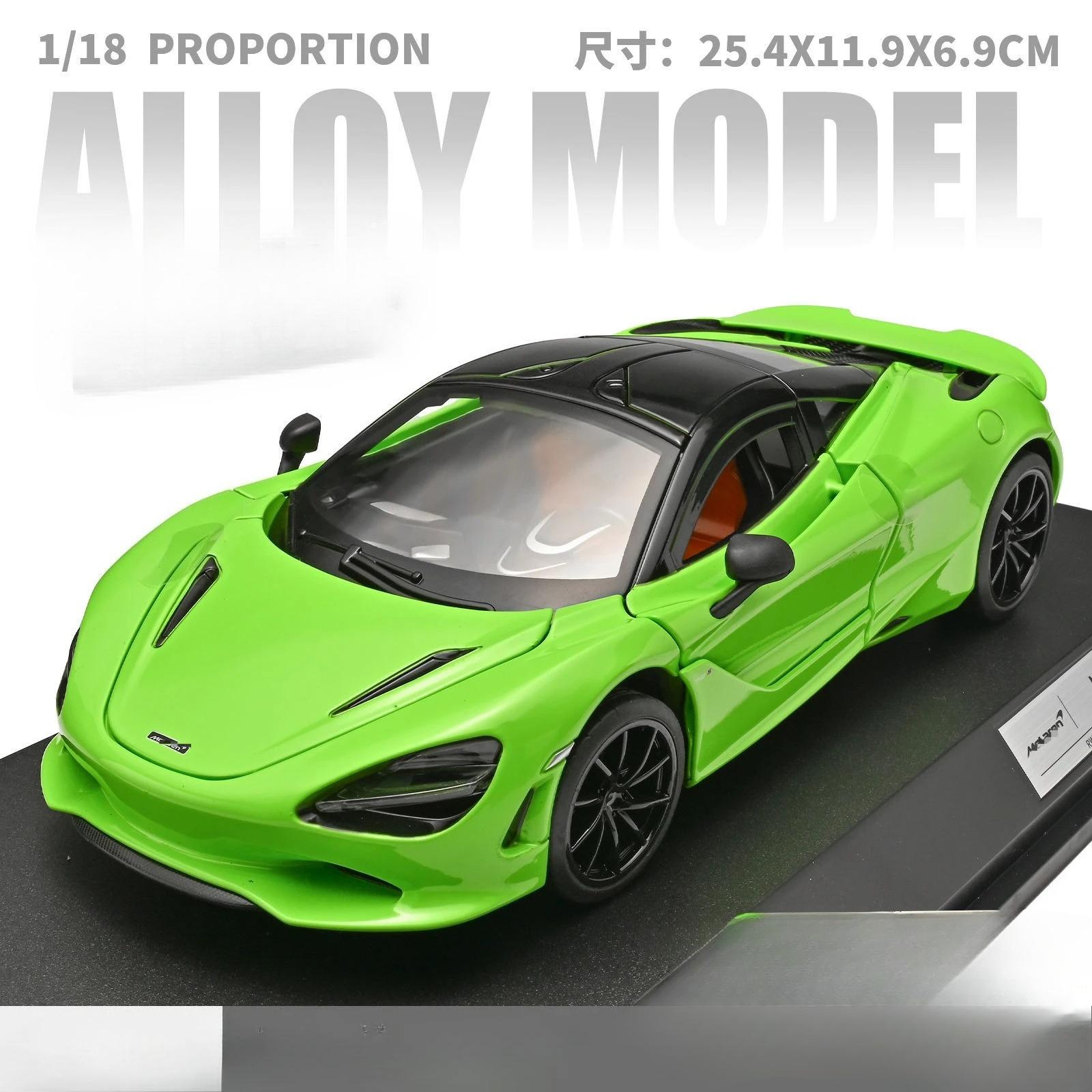 1:18 750S Model Toy Supercars Alloy Diecast Miniature Sports Cars Doors Opened Pull Back for Kids Gifts