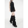 Pernas Acolchoadas Puffer de Inverno Femininas Esportes ao Ar Livre Cordão Ajustável Divididas Flared Cobre-Botas Punhos Meias