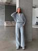 Women's Spring & Autumn Sweater Set: Trendy Zipper Cardigan & Trousers for Casual Fashion.