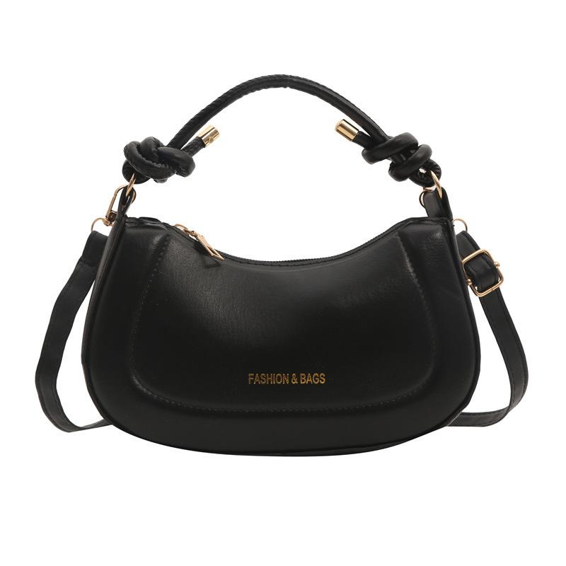 Solid color texture simple shoulder messenger bag women's 2025 spring new versatile ins casual bag foreign style women's bag