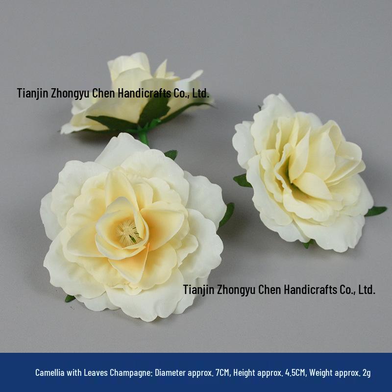 Champagne Silk Imitation Flowers for Hairpins, Hanfu Headdresses, Souvenirs, and Performance Accessories.