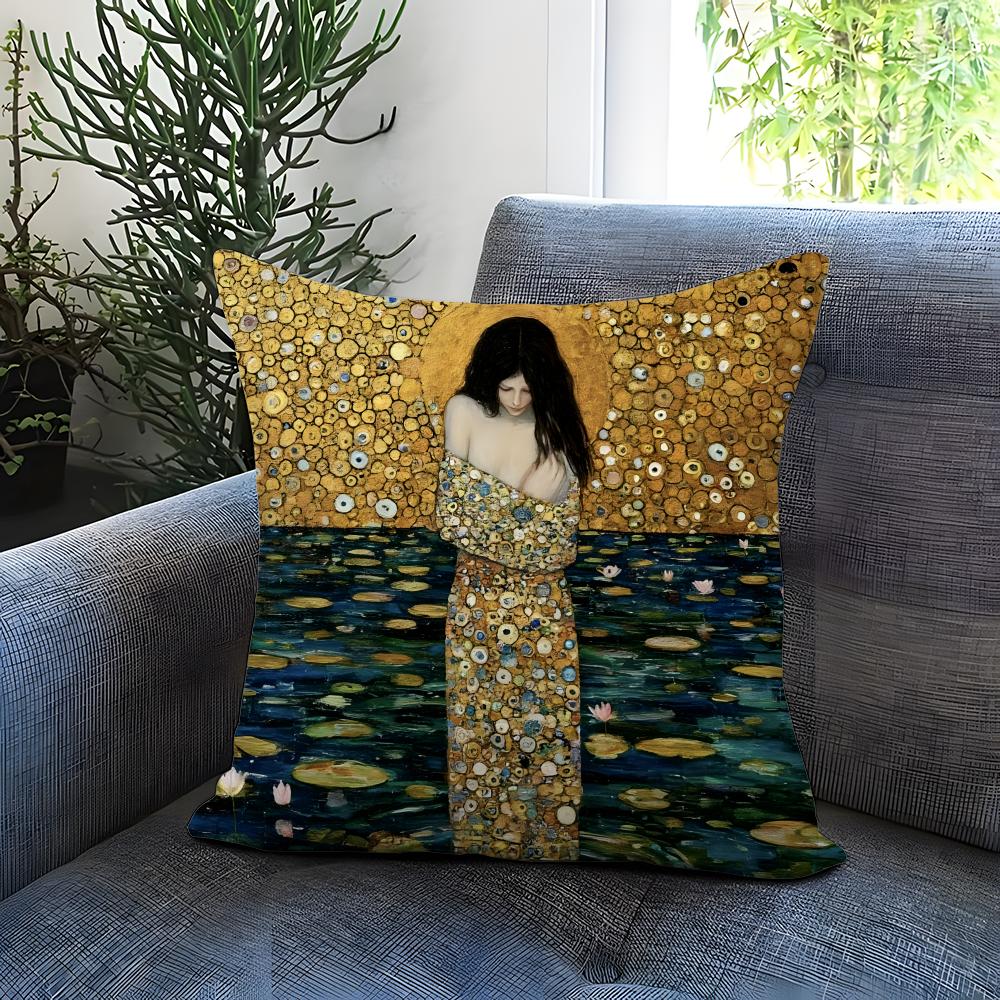 Popular GGustav Klimtied Cushion Cover Comfortable Reversible Pillow Cover Ideal for Car Sofa Bedroom Beyond