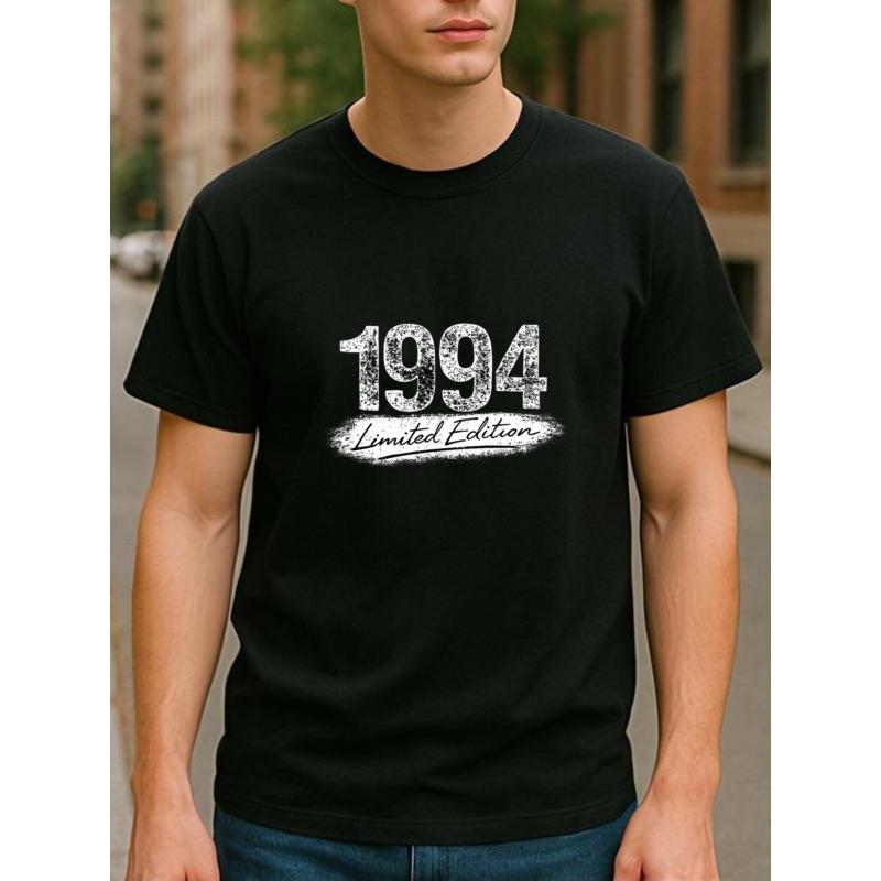 Europäische Größen 1994 Limitierte Edition Retro Used-Print | Lässiges vielseitiges Oberteil für Herren, Modischer Streetstyle, Ideal für das Fitnesstraining