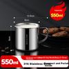 Maxcook 316L Stainless Steel Cup Household Water Cup Tea Cup Student Large Capacity 550ml with Handle MCB9569
