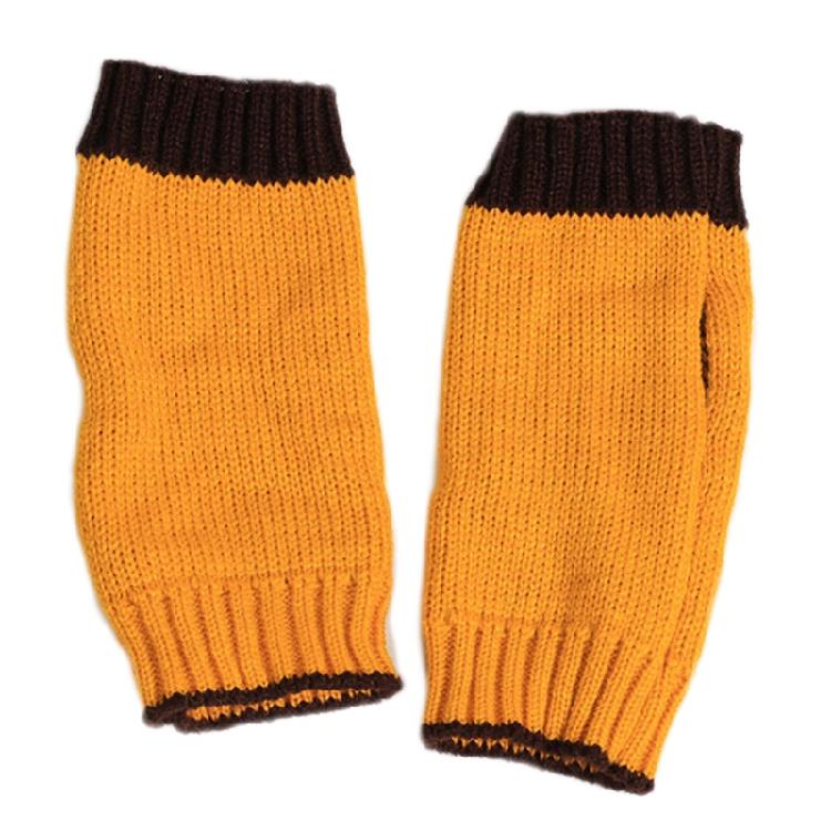 Soft Kid Winter Glove Half-finger Knit Color Matching Mitten for Winter Supplies