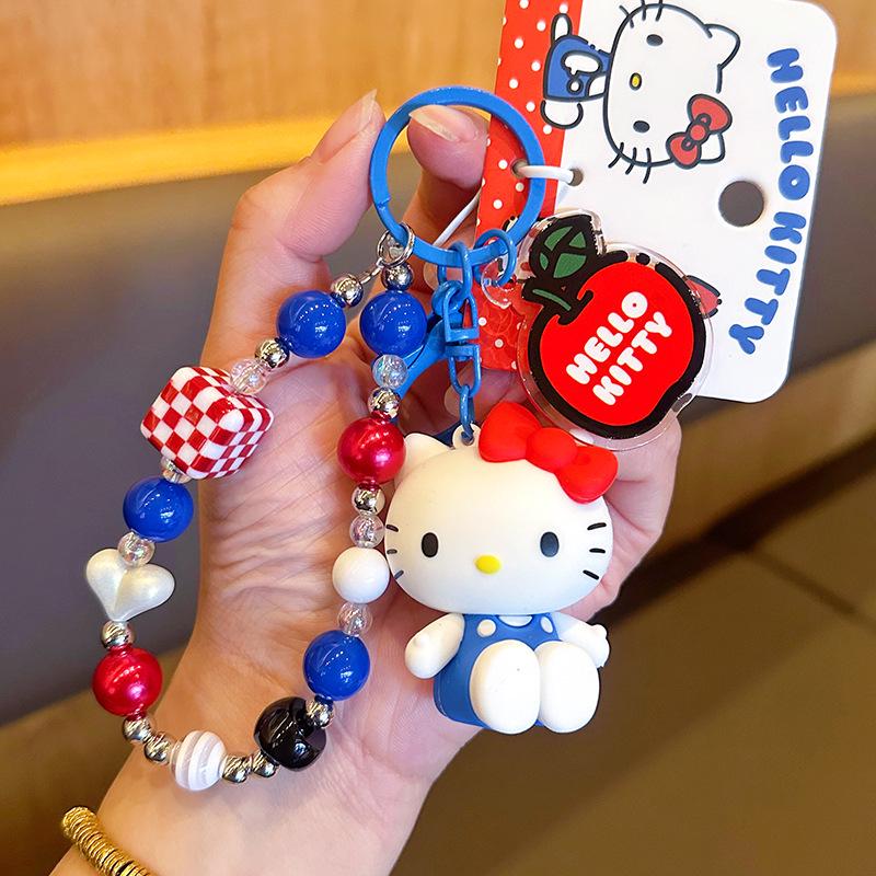 Оригинальный брелок-мультяшка Hello Kitty с откидным телевизором и бусинной нитью Standard