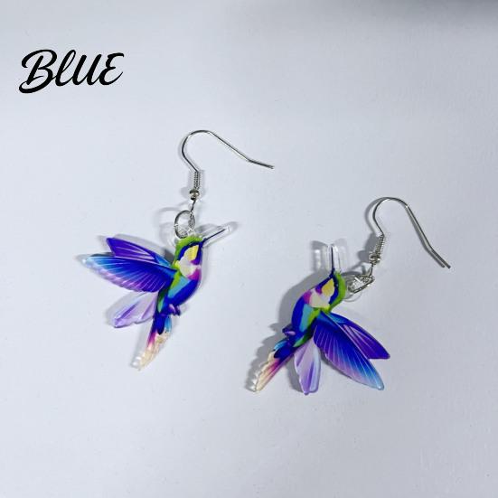 Lady Ear Jewelry 1 Pair Acrylic Colorful Bird Dangle Earrings