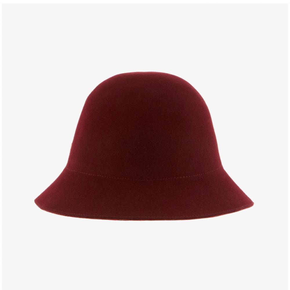 Helen Kaminski Hat51145 Ww Mariko Wild Black Berry Warm Red Wool Felt Cloche Bucket Hat