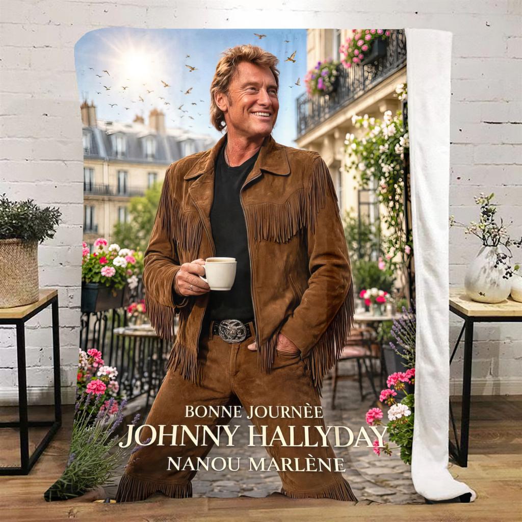 French legendary rock singer and actor Johnny Hallyday blanket soft home furnishing nap decoration four seasons warm Sherpa blanket U6
