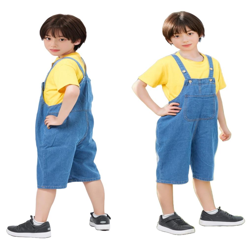MKDAER Minion Cosplay Set for and Universal Studios Japan Short Sleeves 2-Piece Spring/Summer, Halloween, Christmas, Parties, Birthdays, (USJ) Kids'