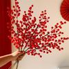 Persimmon Artificial Flower Arrangement: New Year Decoration with Red Fruit Accents for Living Room.