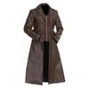 European and American medieval clothing medium and long PU leather trench coat retro role-playing leather jacket