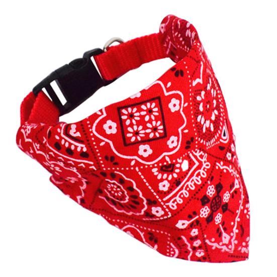 Dog Bandana Collar, Paisley Pattern Dog Bandana with D-Ring, No-Tie Adjustable Stylish Bandana Collar for Small Medium Large Dogs
