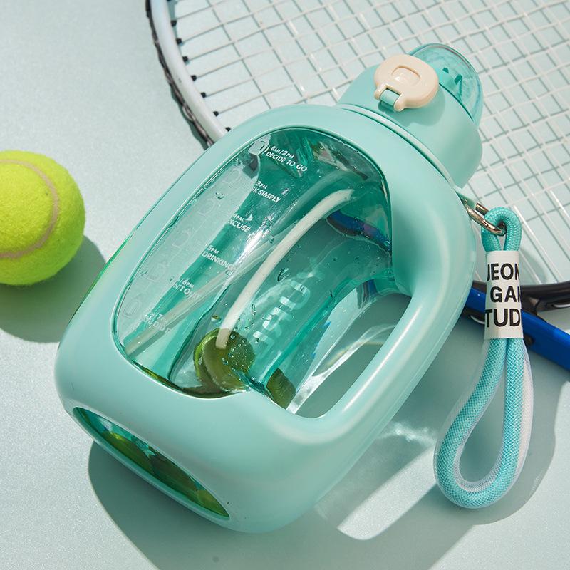 

Большая емкость 1,5 л, можно носить с собой градуированный чайник для тренажерного зала, тонна ведра, чашка для воды, бутылка для воды для фитнеса, 1500 мл 1.5L зелёный