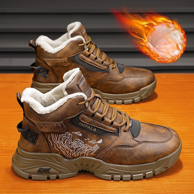 Martin Boots Men's Autumn Youth Casual Fashion Versatile Leather Wear-resistant Labor Insurance High-top Trendy Shoes