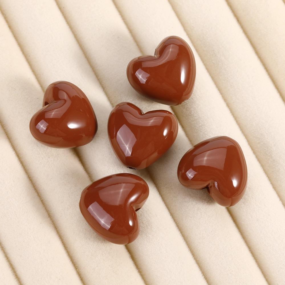 10pcs Multipurpose Heart Shape Beads Acrylic Craft Beads DIY Spacer Beads Craft Supplies