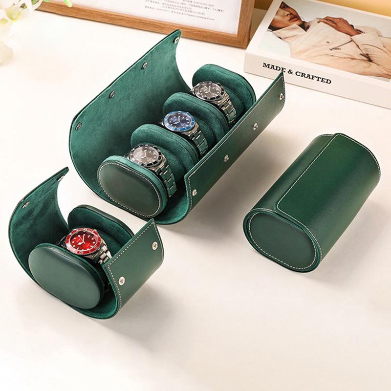 Watch Box 1/2/3 Slots Travel Watches Storage Case Organizer Jewelry Display Case Watch Roll Waterproof Pu Leather Organizer